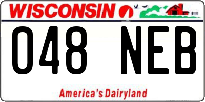 WI license plate 048NEB