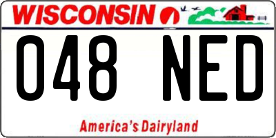 WI license plate 048NED