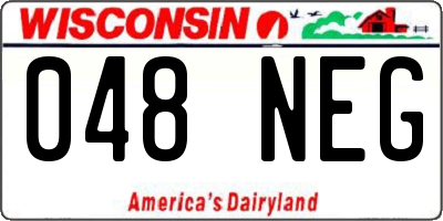 WI license plate 048NEG