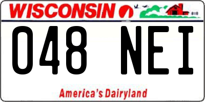 WI license plate 048NEI