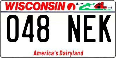 WI license plate 048NEK