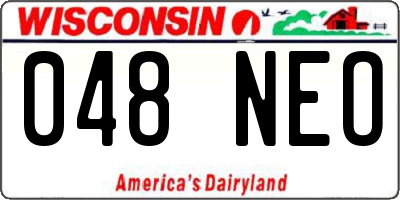 WI license plate 048NEO