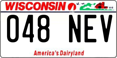 WI license plate 048NEV