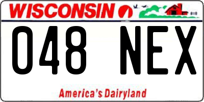 WI license plate 048NEX
