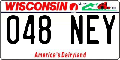 WI license plate 048NEY