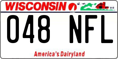 WI license plate 048NFL