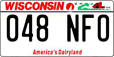 WI license plate 048NFO