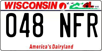WI license plate 048NFR