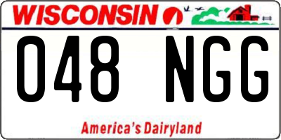 WI license plate 048NGG