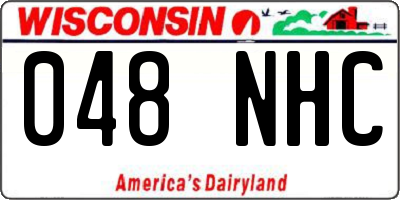 WI license plate 048NHC