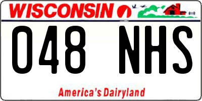 WI license plate 048NHS