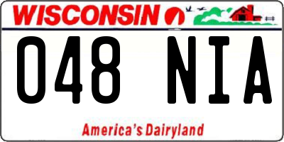WI license plate 048NIA
