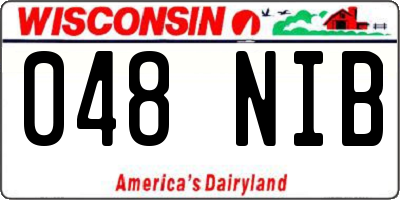 WI license plate 048NIB