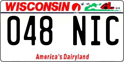 WI license plate 048NIC