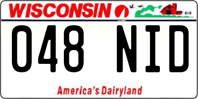 WI license plate 048NID