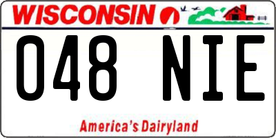 WI license plate 048NIE