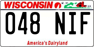 WI license plate 048NIF