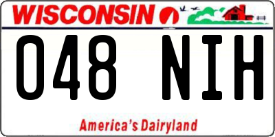 WI license plate 048NIH