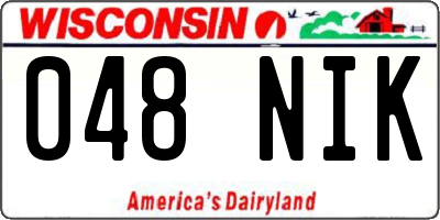 WI license plate 048NIK