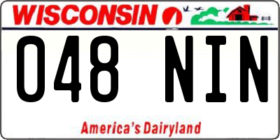 WI license plate 048NIN