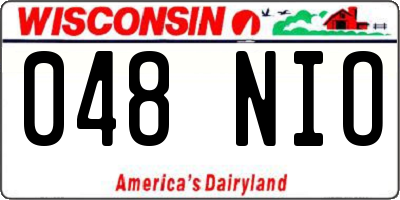 WI license plate 048NIO