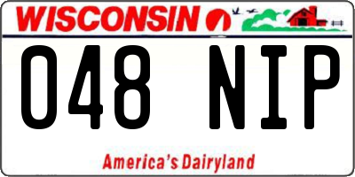 WI license plate 048NIP