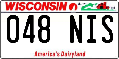 WI license plate 048NIS