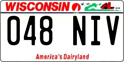 WI license plate 048NIV