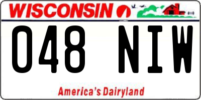 WI license plate 048NIW