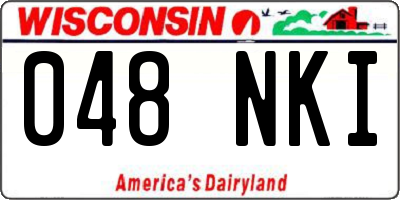 WI license plate 048NKI