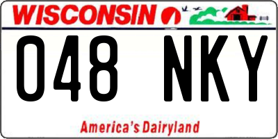 WI license plate 048NKY