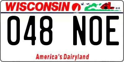 WI license plate 048NOE