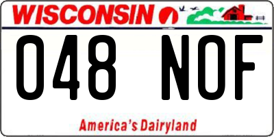 WI license plate 048NOF