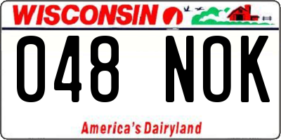 WI license plate 048NOK