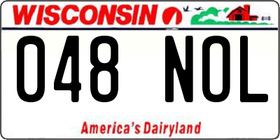 WI license plate 048NOL