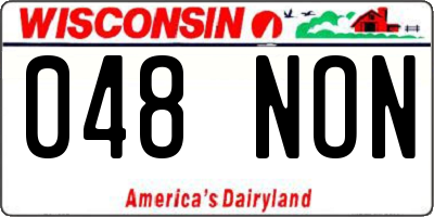 WI license plate 048NON