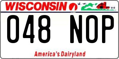 WI license plate 048NOP