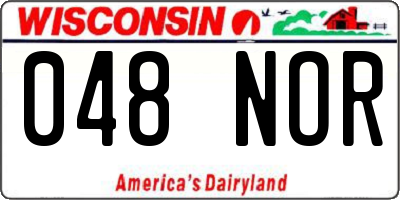 WI license plate 048NOR