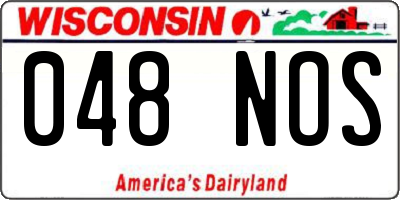 WI license plate 048NOS