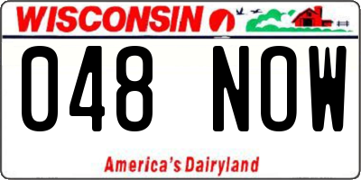 WI license plate 048NOW