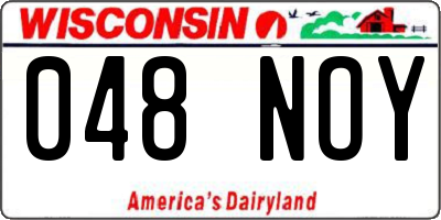 WI license plate 048NOY