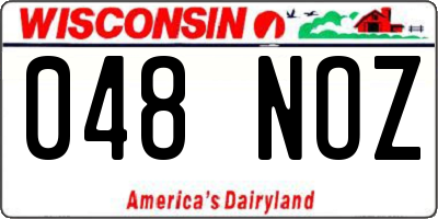 WI license plate 048NOZ