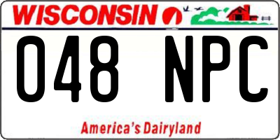WI license plate 048NPC