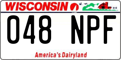 WI license plate 048NPF