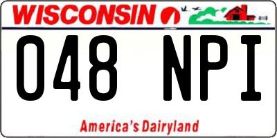 WI license plate 048NPI