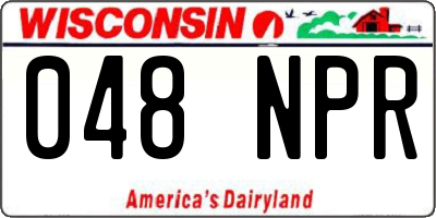 WI license plate 048NPR