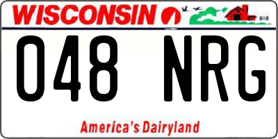 WI license plate 048NRG