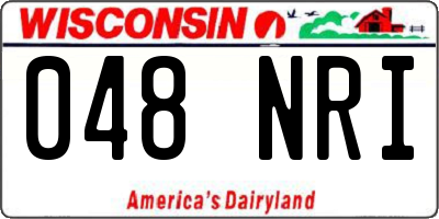 WI license plate 048NRI