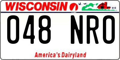 WI license plate 048NRO