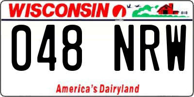 WI license plate 048NRW